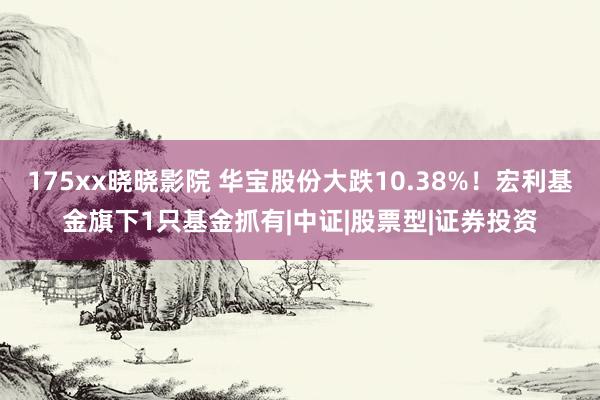 175xx晓晓影院 华宝股份大跌10.38%！宏利基金旗下1只基金抓有|中证|股票型|证券投资