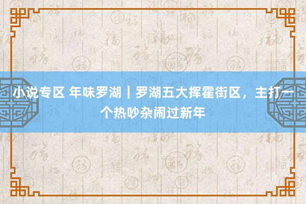 小说专区 年味罗湖｜罗湖五大挥霍街区，主打一个热吵杂闹过新年
