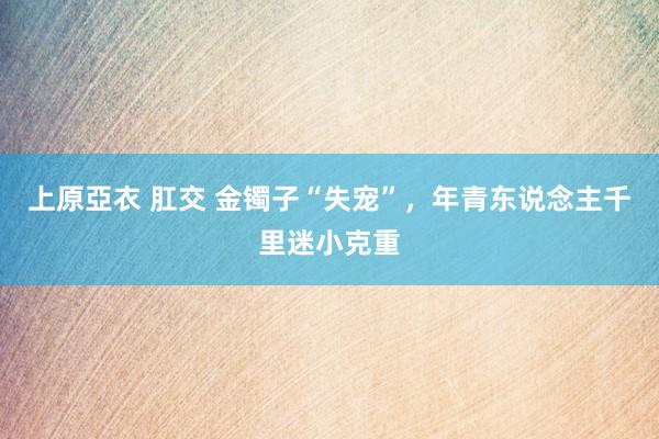 上原亞衣 肛交 金镯子“失宠”，年青东说念主千里迷小克重