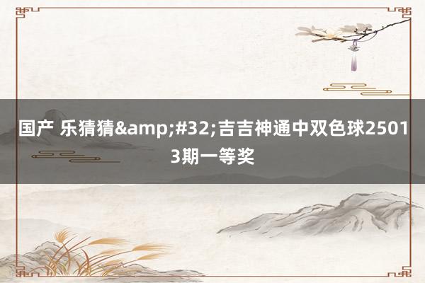 国产 乐猜猜&#32;吉吉神通中双色球25013期一等奖